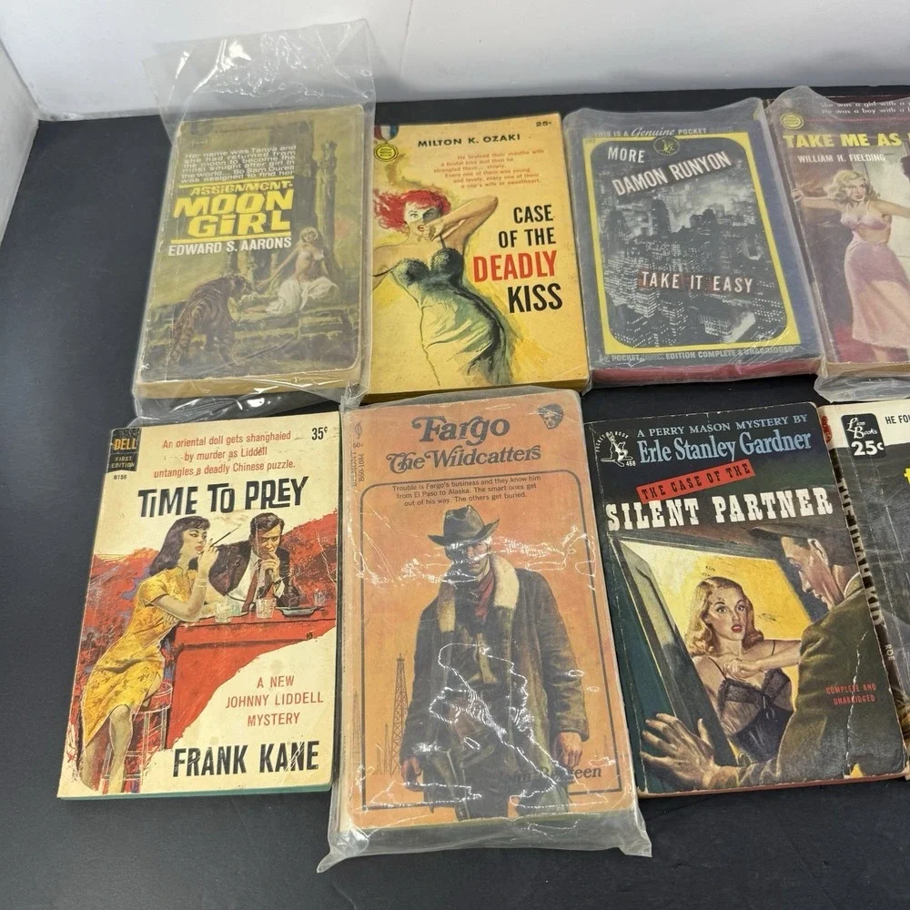 Vintage Paperback Book Lot Pulp Mystery Romance Western Perry Mason